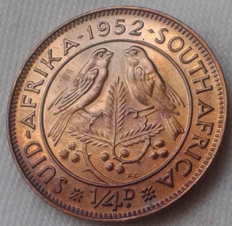 Union 1952 proof 1/4 penny