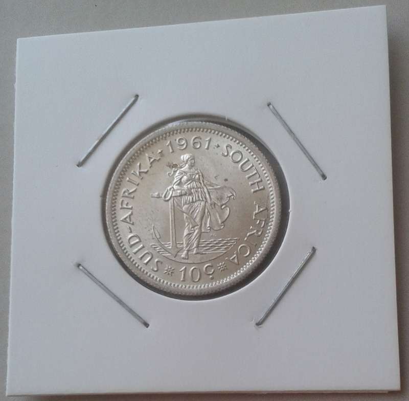 High grade 1961 Republic silver 10c with obv die crack