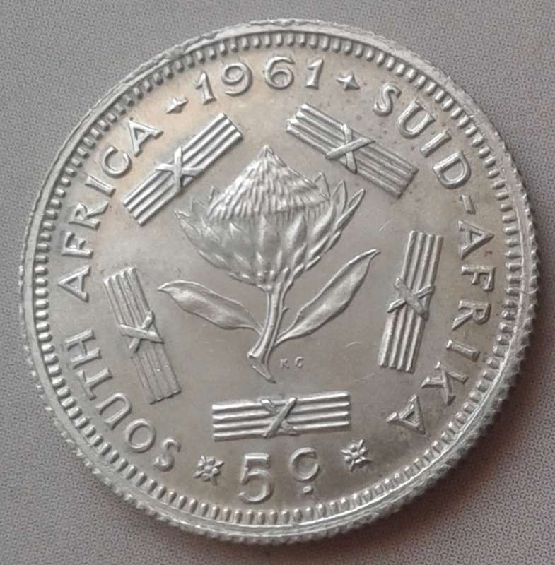 Uncirculated 1961 republic silver 5c.
