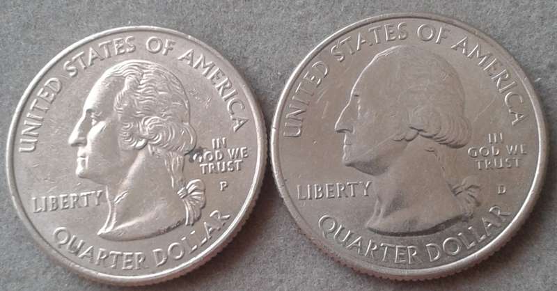 2004 & 2019 USA commemorative quarters