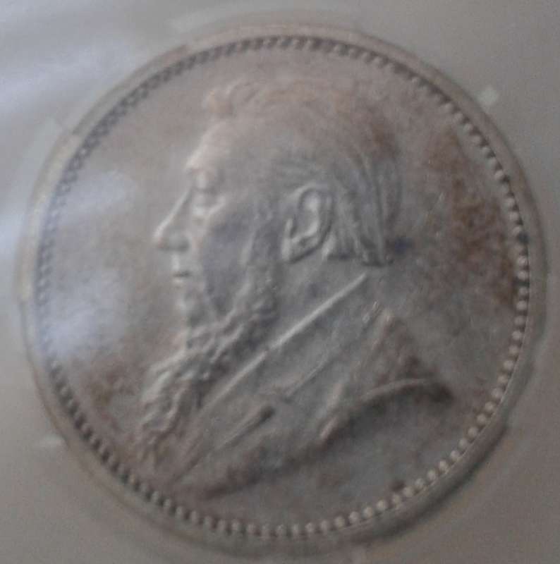 Nice 1893 ZAR Kruger silver 3 Pence SANGS XF40