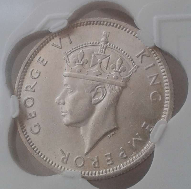 1941 Southern Rhodesia sterling silver shilling SANGS MS61 (CV $150)