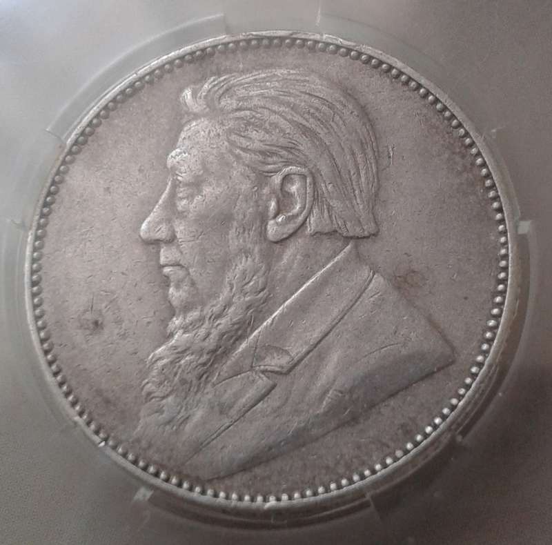 1897 ZAR Kruger silver shilling SANGS XF45