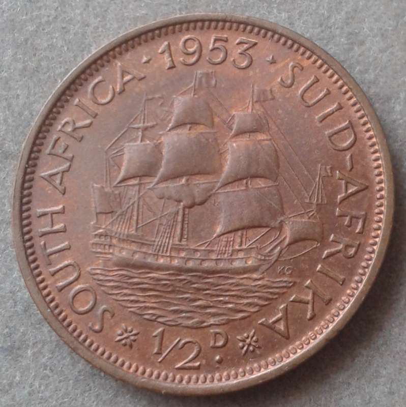 High grade 1953 union 1/2 penny