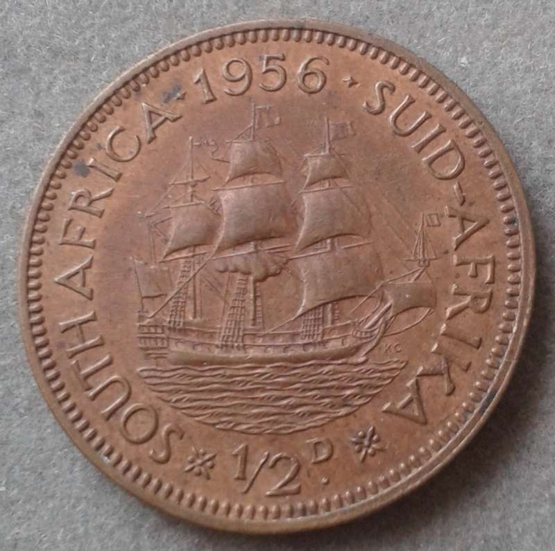 1956 Union 1/2 penny