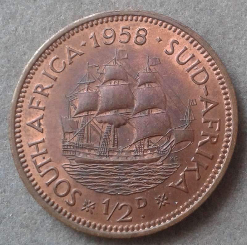 High grade 1958 Union 1/2 penny