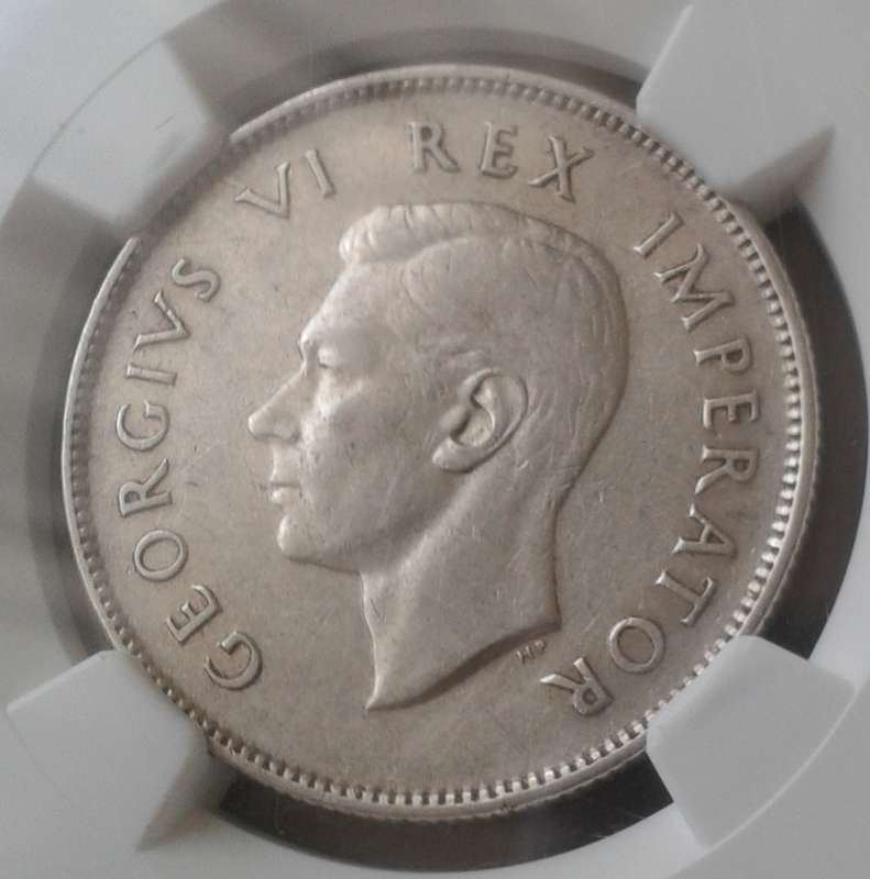 Nice 1944 union silver 2 Shillings NGC XF45