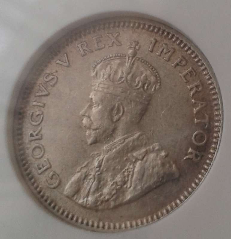 High grade 1935 union silver sixpence NGC AU58