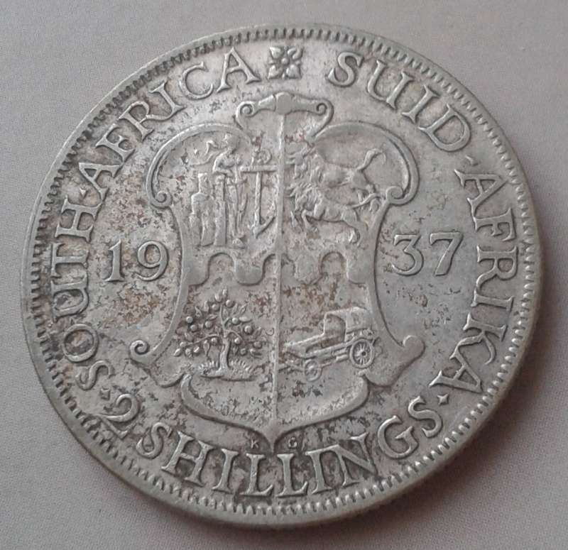 1937 Union silver 2 Shillings