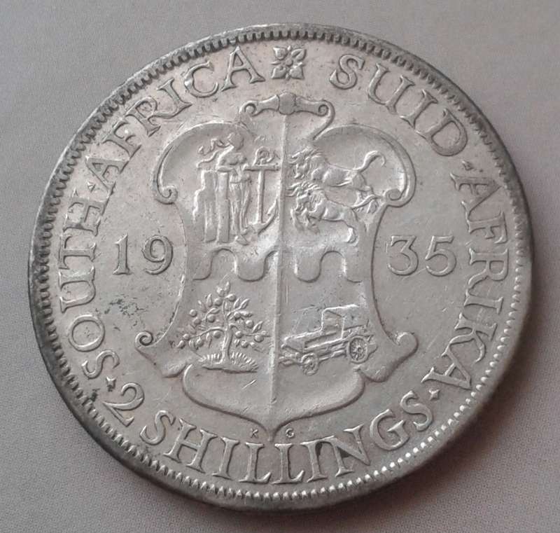 1935 Union silver 2 Shillings