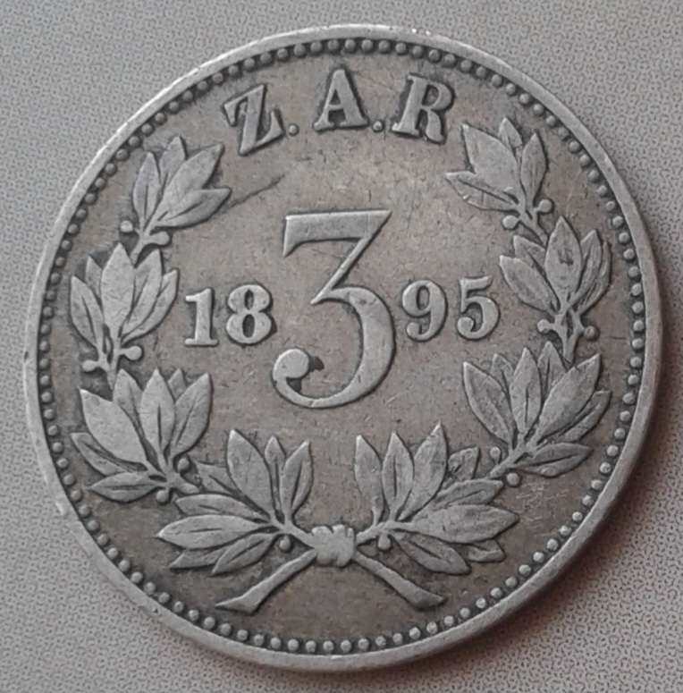 Decent 1895 ZAR Kruger silver tickey