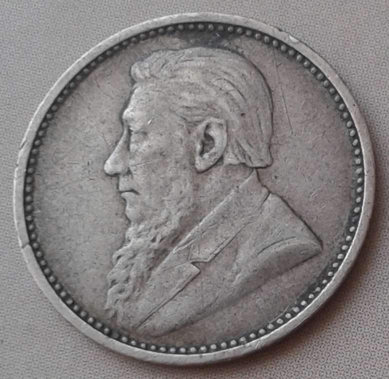 Decent 1895 ZAR Kruger silver tickey