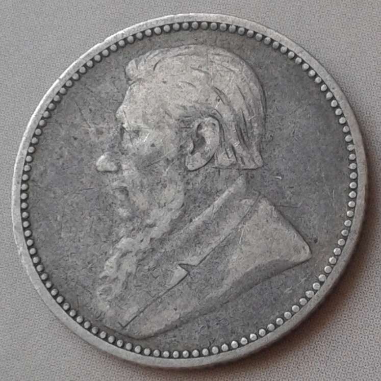 1897 ZAR Kruger silver sixpence.