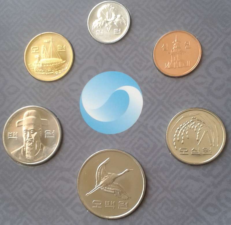 Scarcer 2010 Bank of Korea uncirculated coin set in folder