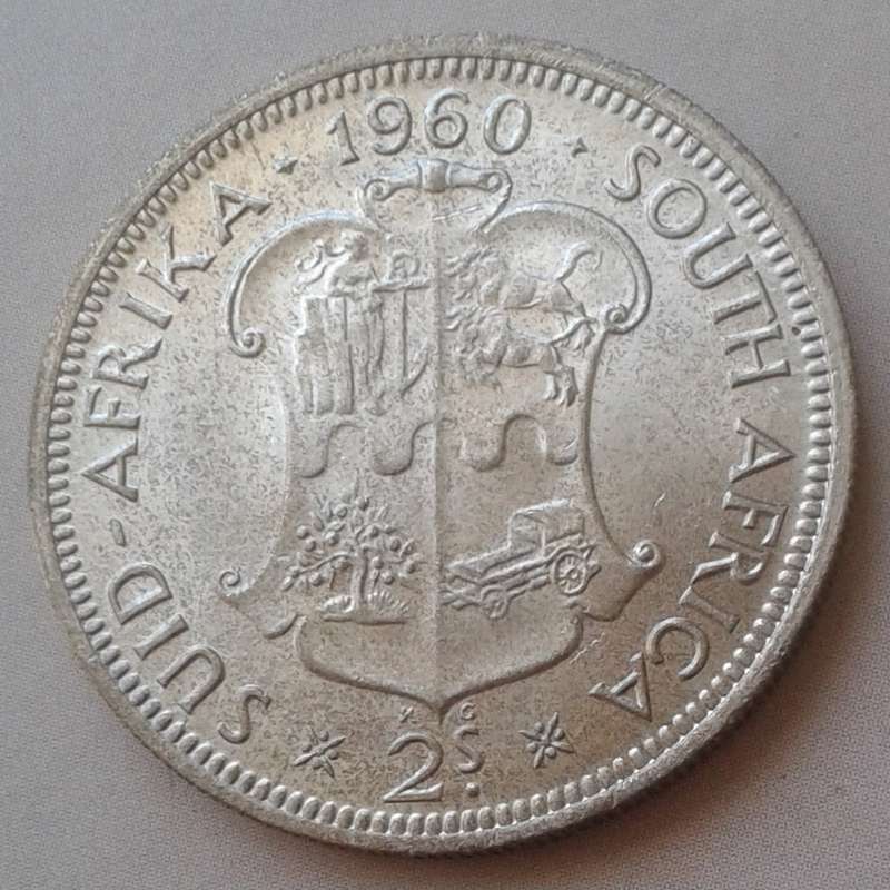High grade 1960 union silver 2 Shillings
