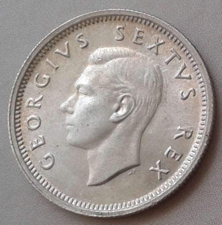 1950 Union silver sixpence in lustrous high grade