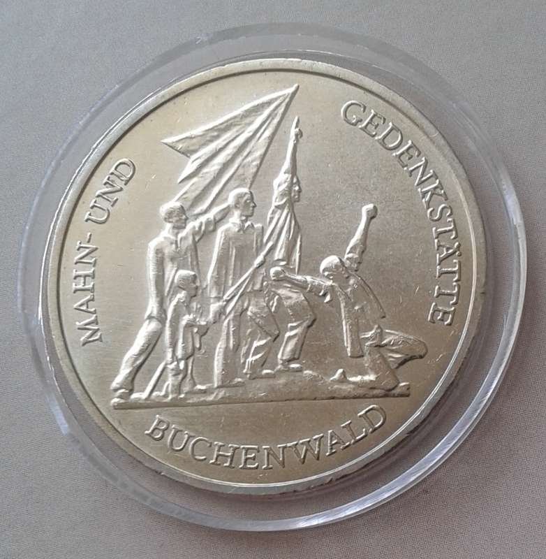 1972 German 10 Mark with certificate (Buchenwald memorial)