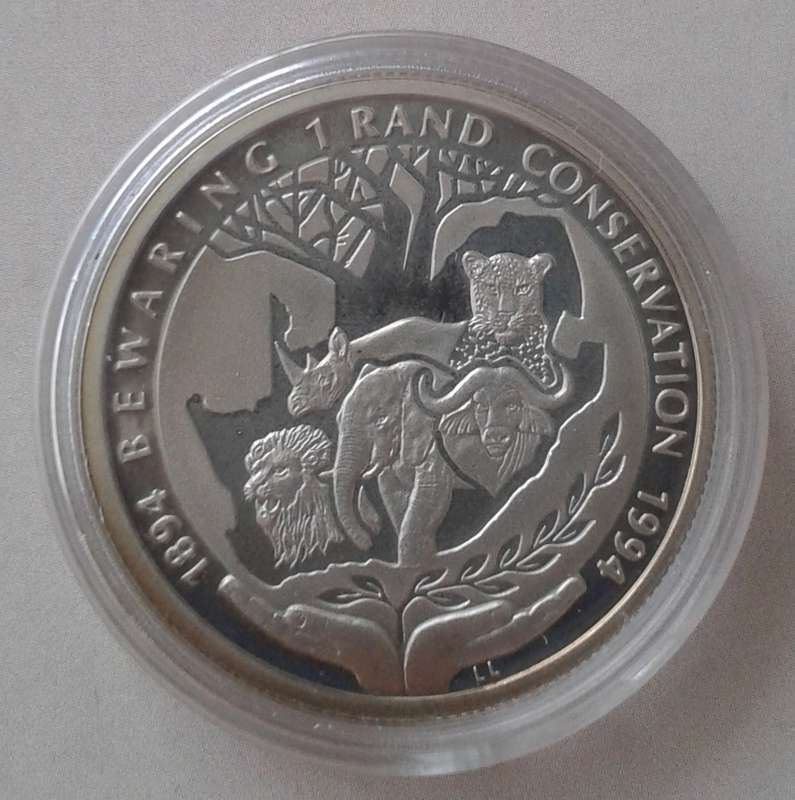 Encapsulated 1994 Conservation proof silver R1 in box