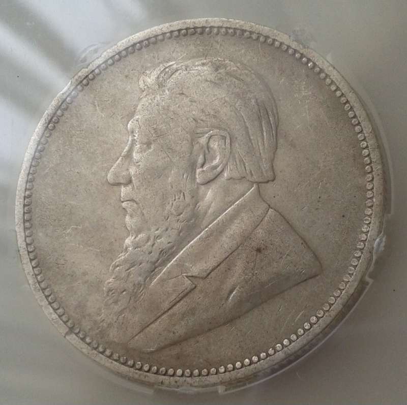 Scarcer 1893 ZAR Kruger silver 2 Shillings SANGS VF25