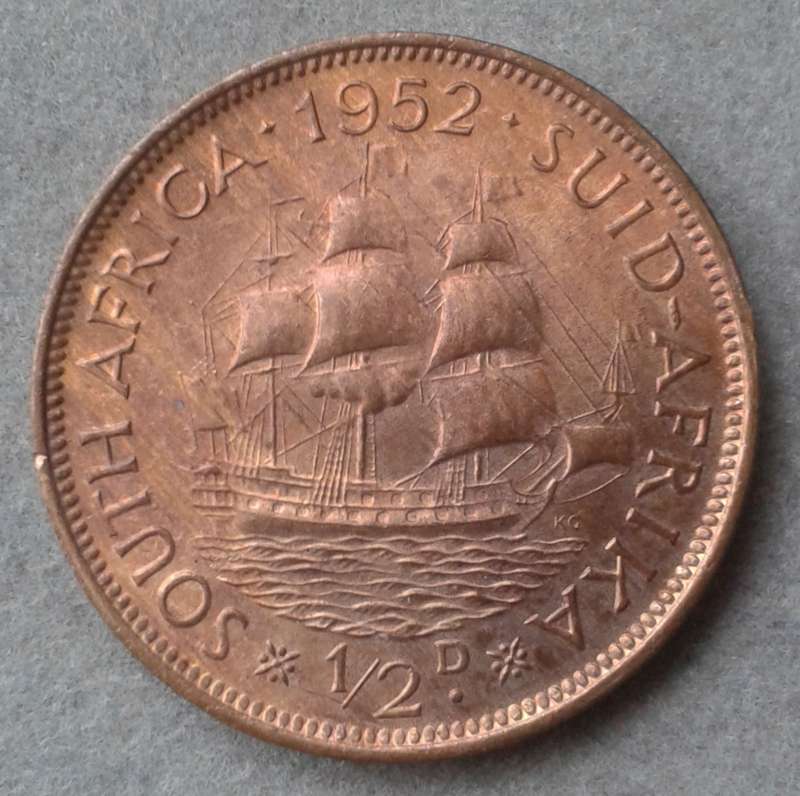 High grade 1952 union 1/2 penny