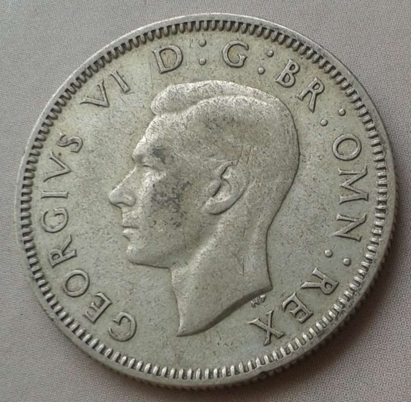 1937 British silver shilling