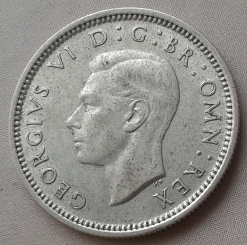 1937 British silver sixpence