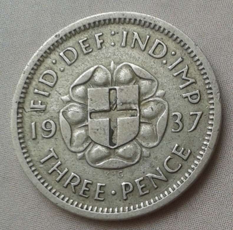 1937 British silver threepence