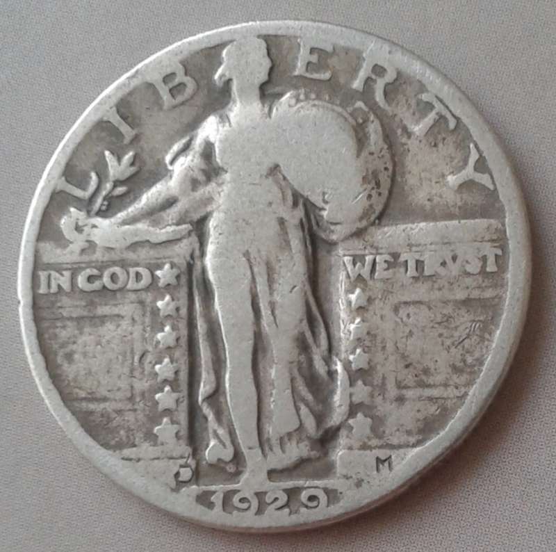1929 D USA Standing Liberty silver quarter
