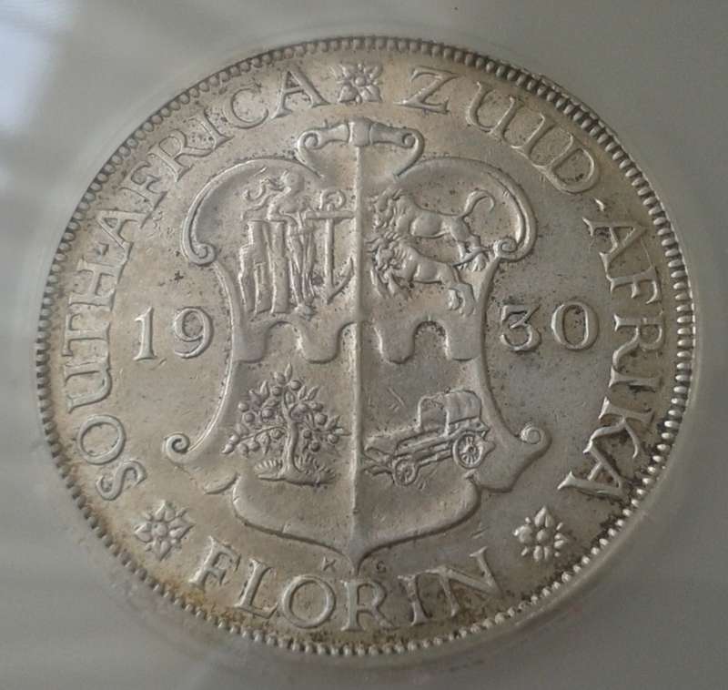 1930 Union silver 2 Shillings SANGS VF Details