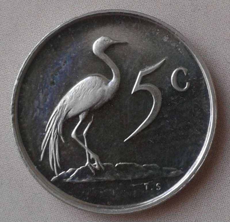 1969 Afrikaans proof nickel 5c