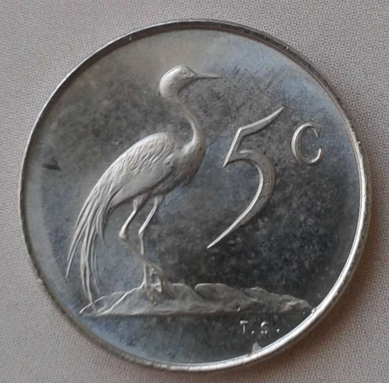 1966 Afrikaans proof nickel 5c