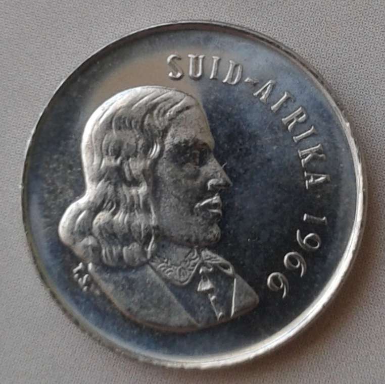 1966 Afrikaans proof nickel 5c