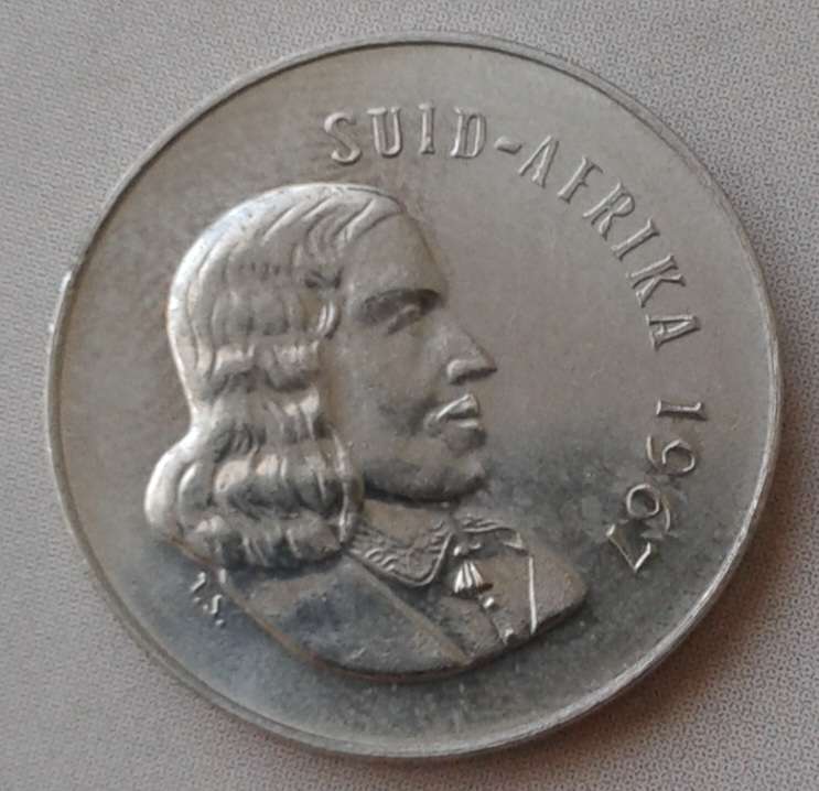 1967 Afrikaans uncirculated nickel 5c