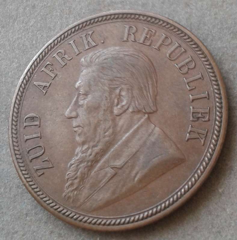 1894 ZAR Kruger penny in AXF
