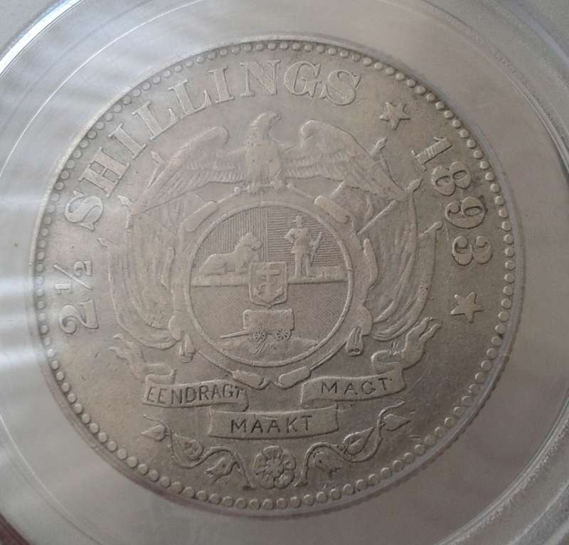 Scarce 1893 ZAR Kruger silver 2 1/2 Shillings PCGS VF35