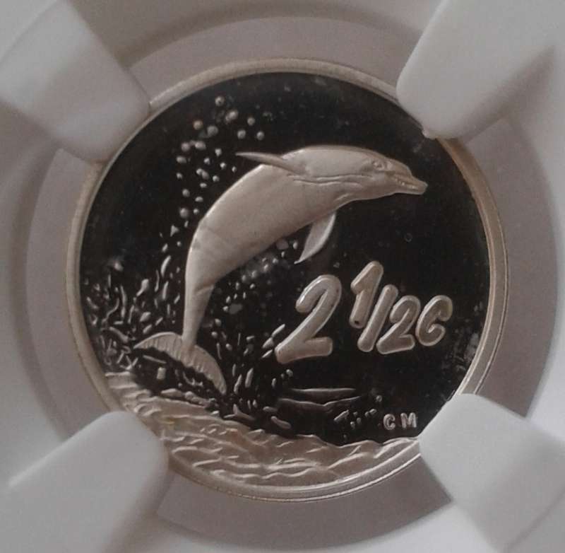 2001 Dolphin proof silver 2 1/2c NGC PF69 Ultra Cameo (Top Pop)