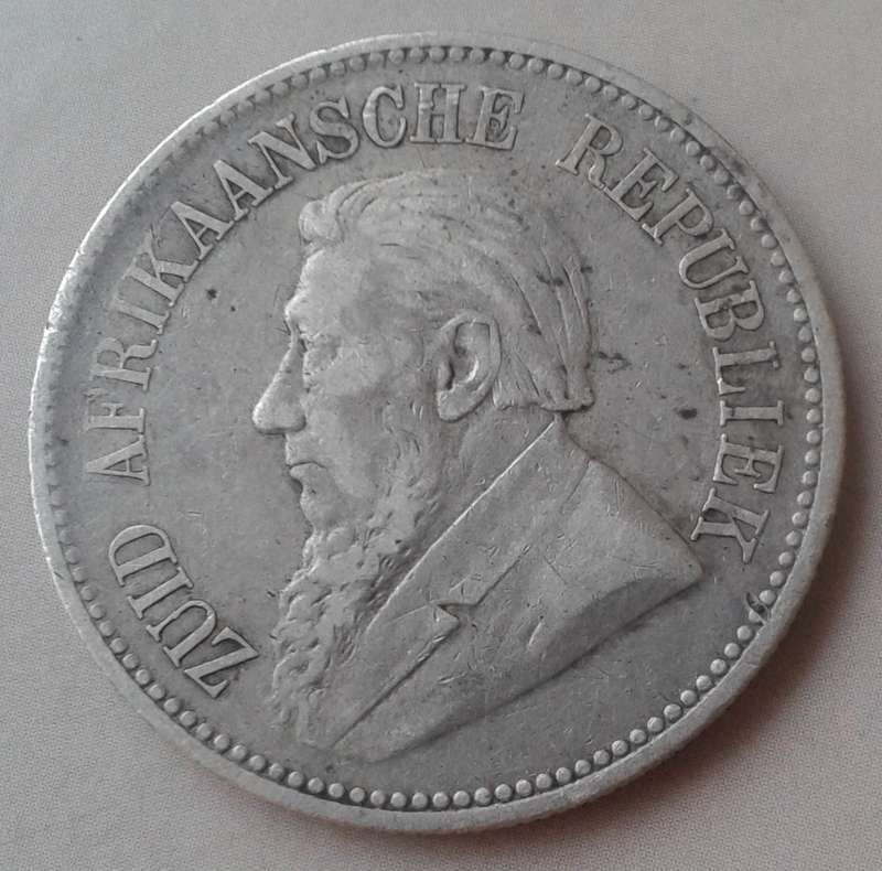 1895 Kruger silver 2 1/2 Shillings in VF