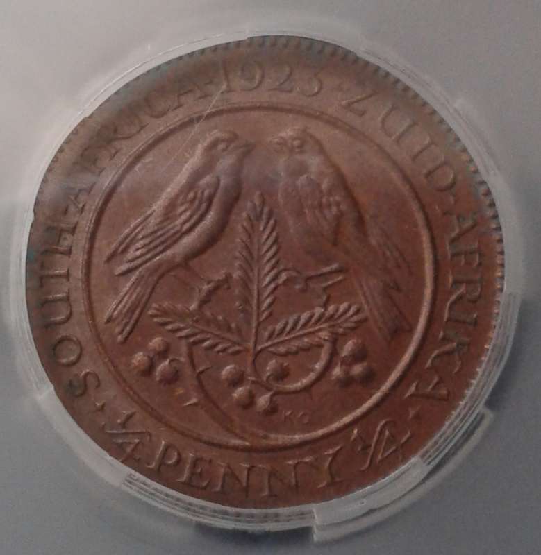 Scarcer 1923 union 1/4 penny SANGS AU58 BN