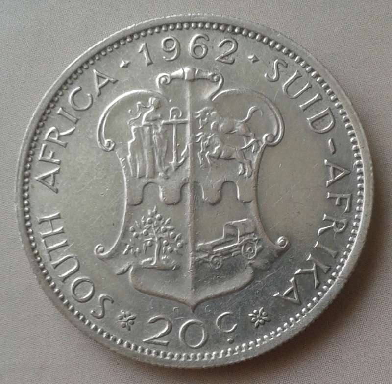 1962 Republic silver 20c.