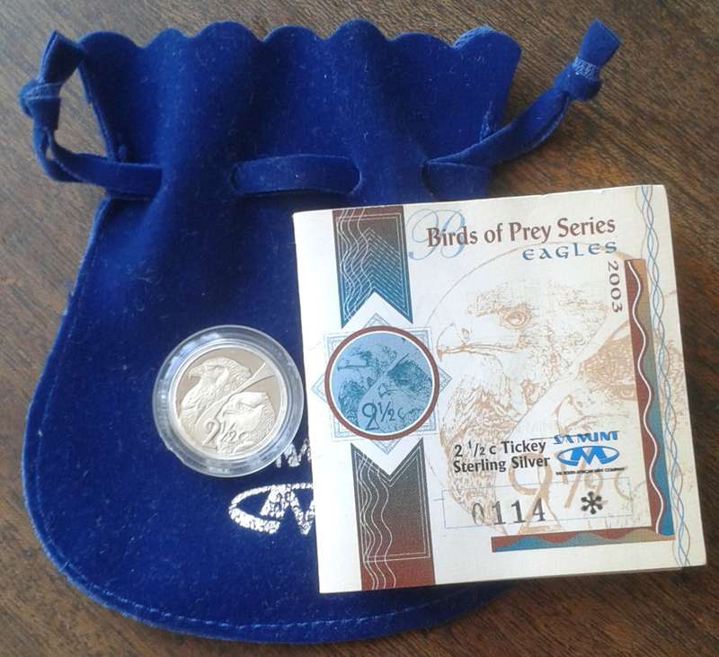 2003 Eagles proof silver 2 1/2c in S.A Mint bag incl.certificate