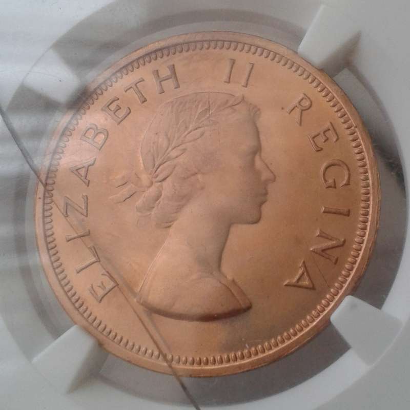 Nice 1955 union proof penny NGC PF65 RD (mintage: 2850)- Case cracked