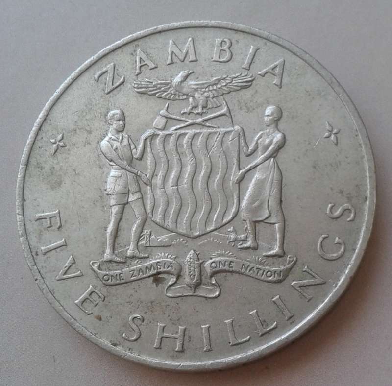 1965 Zambia 5 Shillings (mintage only 10000)
