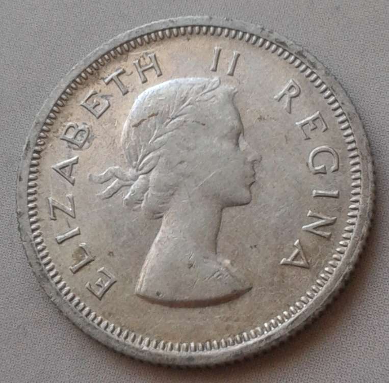 1959 Union silver sixpence