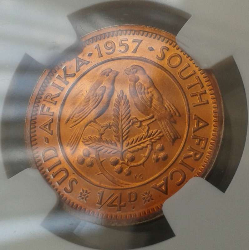 Nice 1957 union proof 1/4 Penny NGC PF66 RD (mintage: 1130)