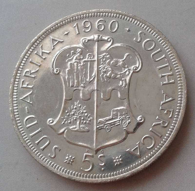 1960 Union silver 5 Shillings (Proof-like)