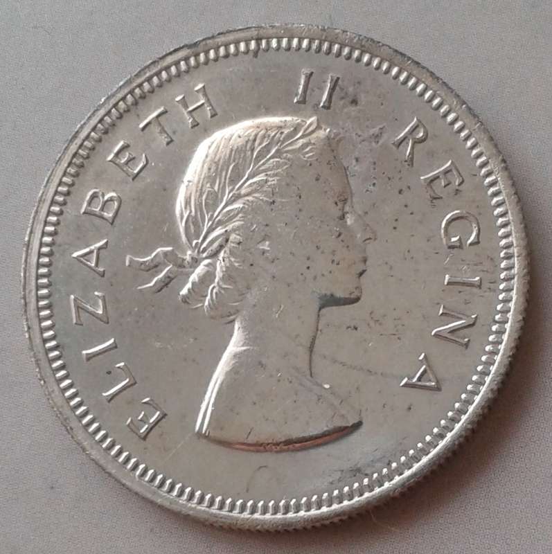 1960 Union silver 2 Shillings with unc details