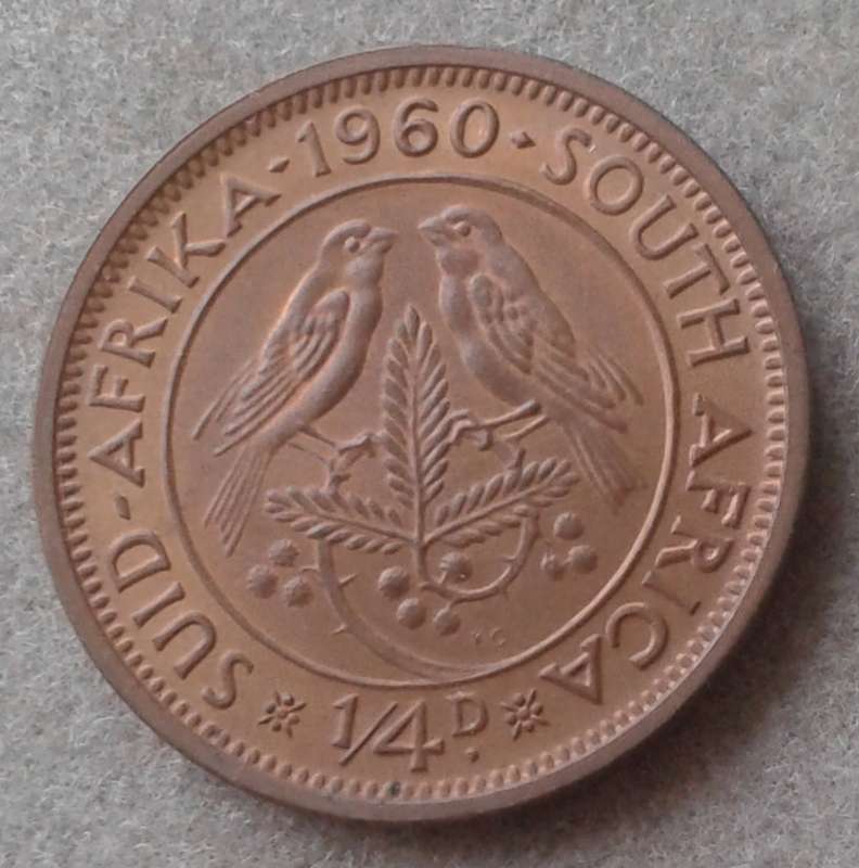 Union 1960 uncirculated 1/4 penny