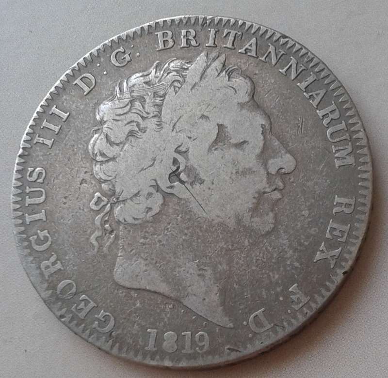 1819 British sterling silver crown/5 Shilings