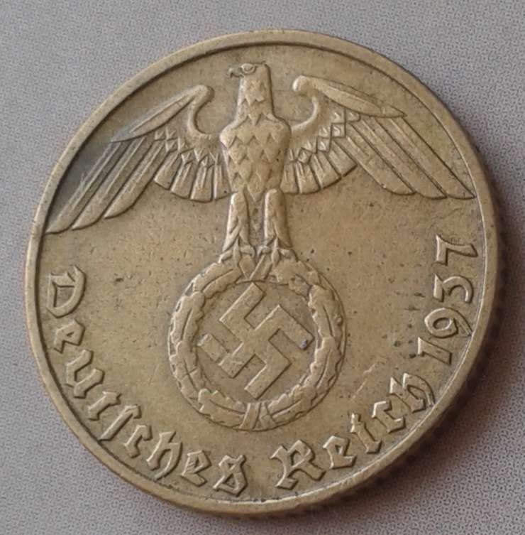 1937 J Germany 5 Reichspfennig (Third Reich)