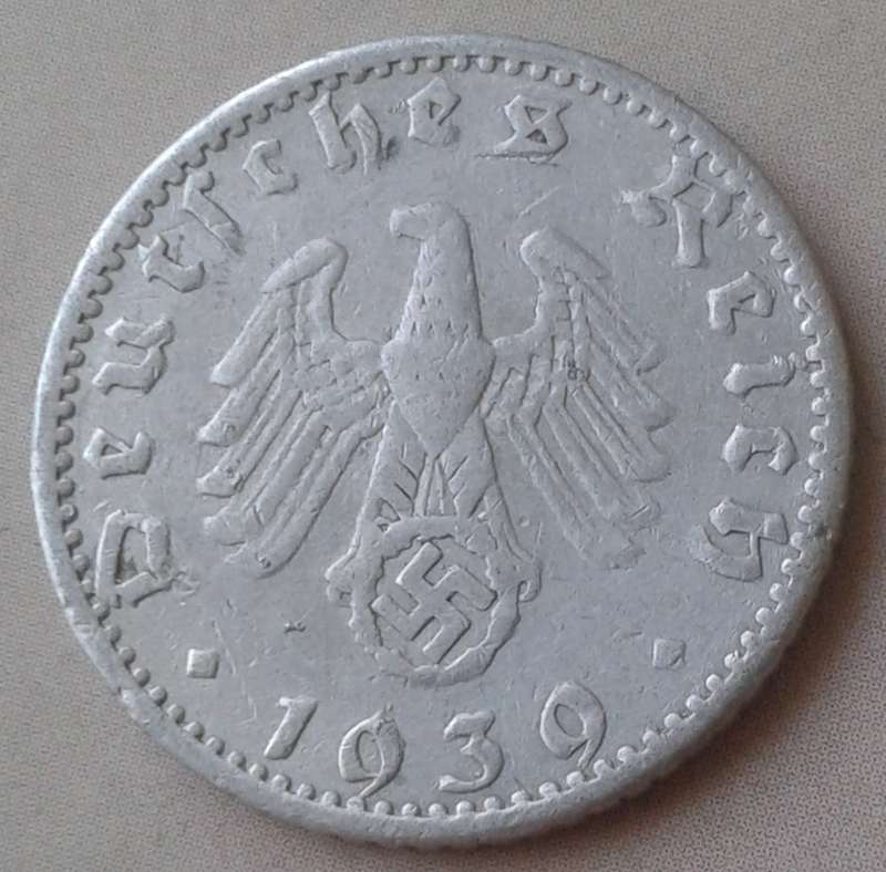 1939 A Germany 50 Reichspfennig (Third Reich)